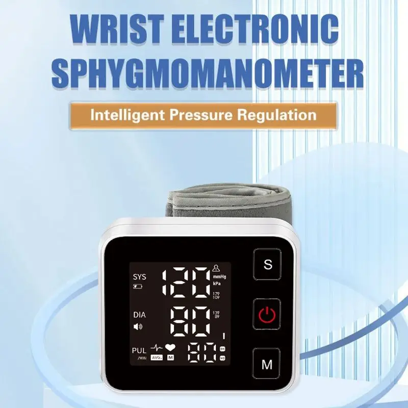 Smart Voice Automatic Tonometer Heart Rate Sphygmomanometer Touch LCD Digital Screen Home Wrist Blood Pressure Monitor