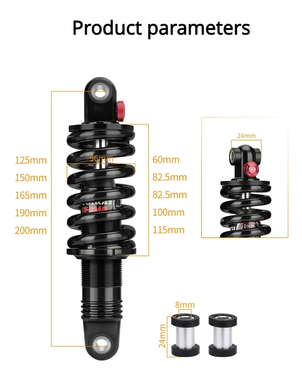 Ammortizzatore Posteriore Idraulico Per MTB - CNC, Regolare 125mm/150mm/165mm/190mm - Foto 6