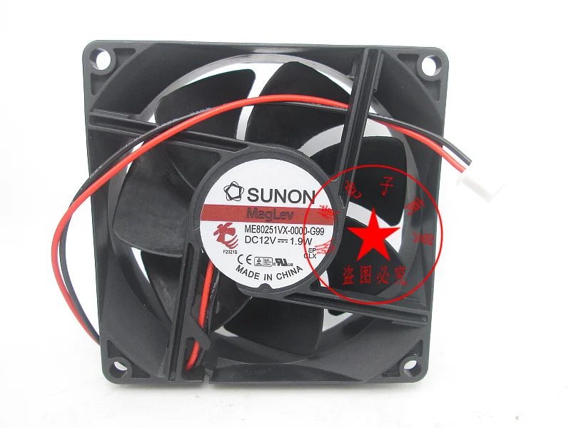 

SUNON ME80251VX-0000-G99 DC 12V 1.9W 80x80x25mm 2-Wire Server Cooling Fan