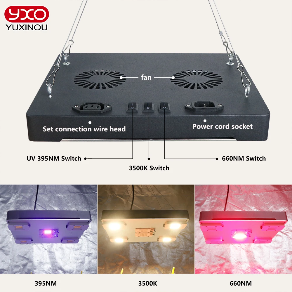 YXO Samsung LM283B+ Quantum LED Grow Light 600W 1000W Full