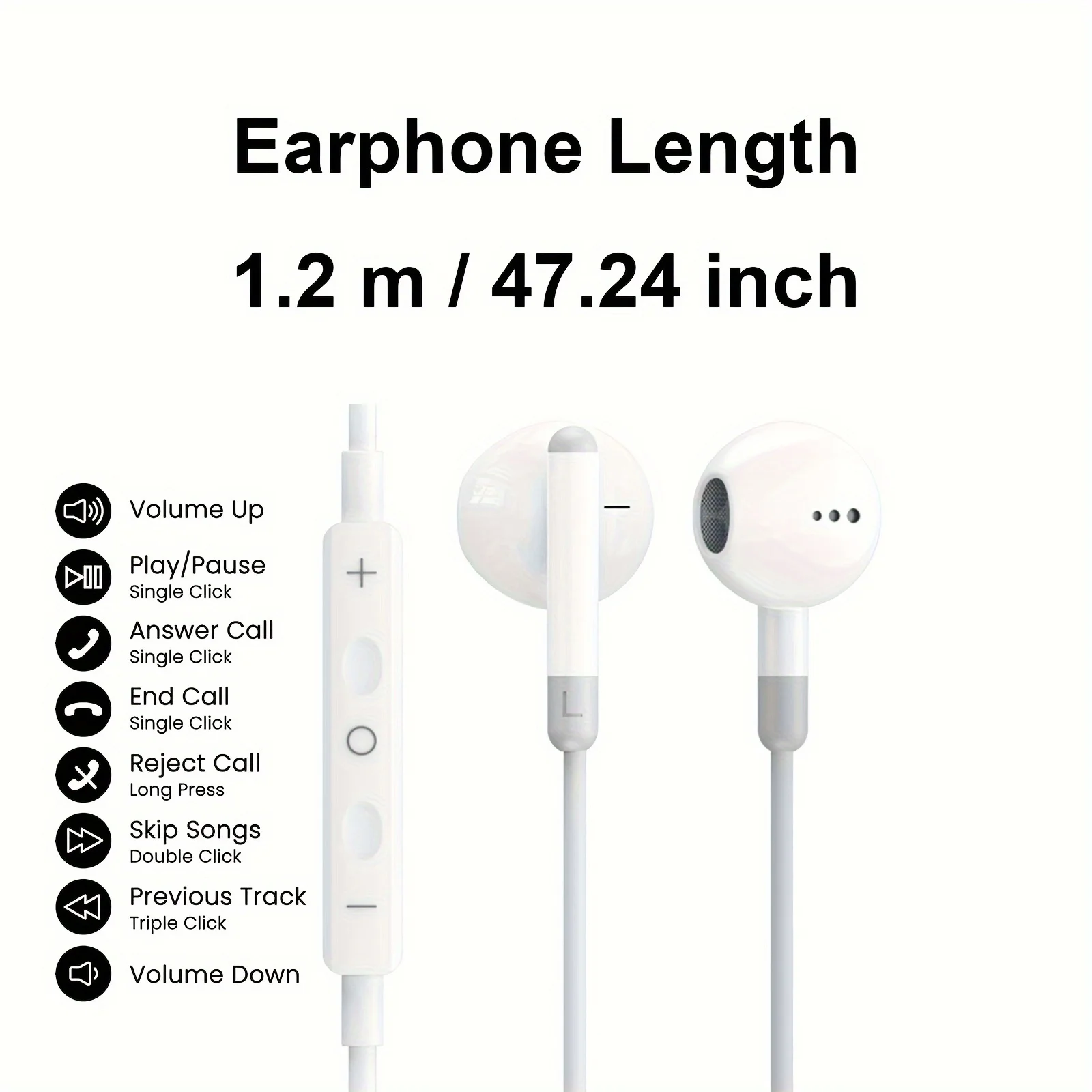 HIfi Headphones For Apple iPhone 15 Pro Max Half-in-Ear With Microphone Wired Earphone For Samsung Huawei Xiaomi USB-C Earphones 3