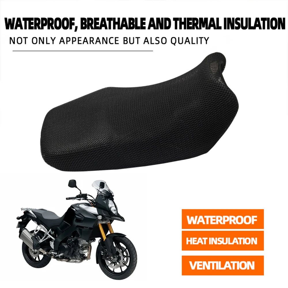 Motorcycle Parts Anti-Slip 3D Mesh Cover Breathable Waterproof Insulation Cushion Cover For SUZUKI V-Strom DL1000 DL 1000 VStrom