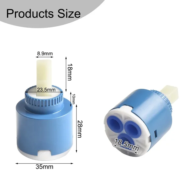 35/40mm Ceramic Cartridge Faucet Accessories Hot And Cold Water  Kitchen Tap Replacement Spare Parts Mixer Valve Blue 3