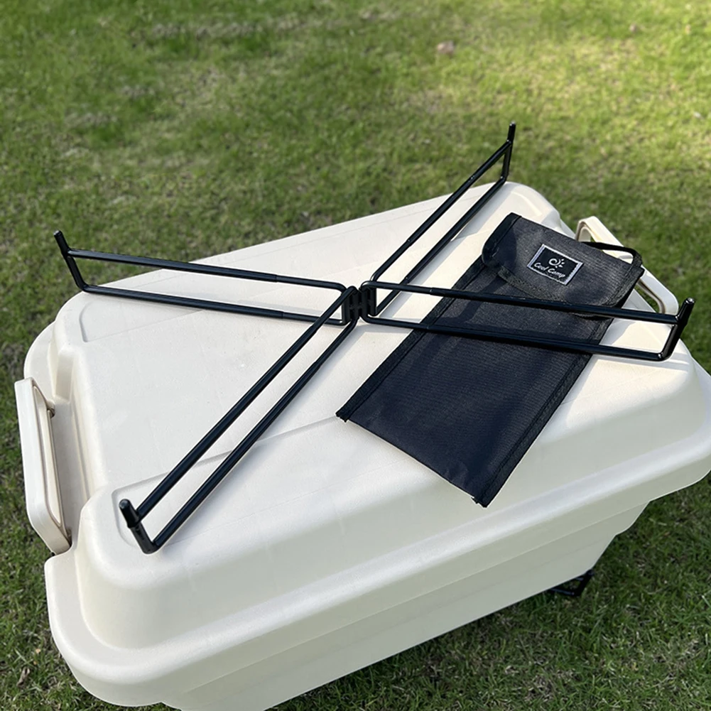 Multifunctional Camping Foldable Portable Storage Bin Ice Bucket Holder Heavy Duty Water Container Stand for BBQ Outdoor Cooking