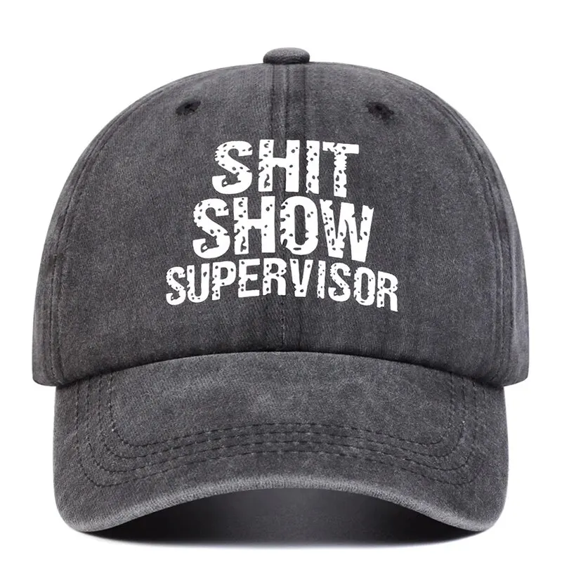Unisex SHIT SHOW SUPERVISOR Print Baseball Caps Adjustable Casual Sunscreen