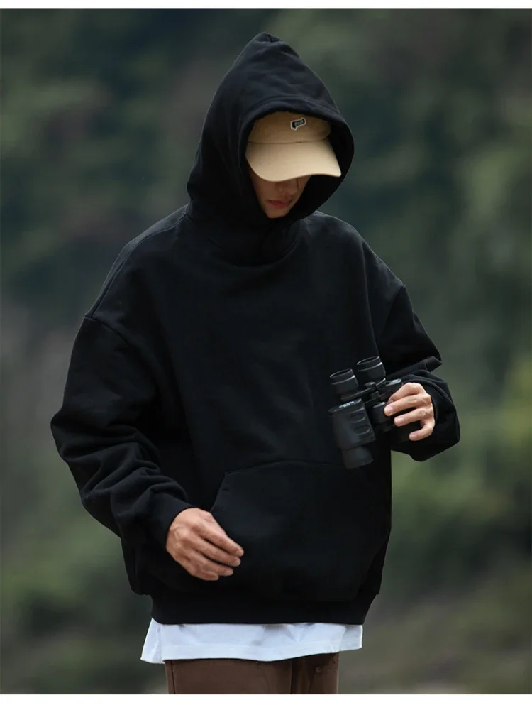 Men's Clothing Hooded Sweatshirt Autumn and Winter Couple Models Loose Versatile Solid Color Trend Fashion Coat Streetwear