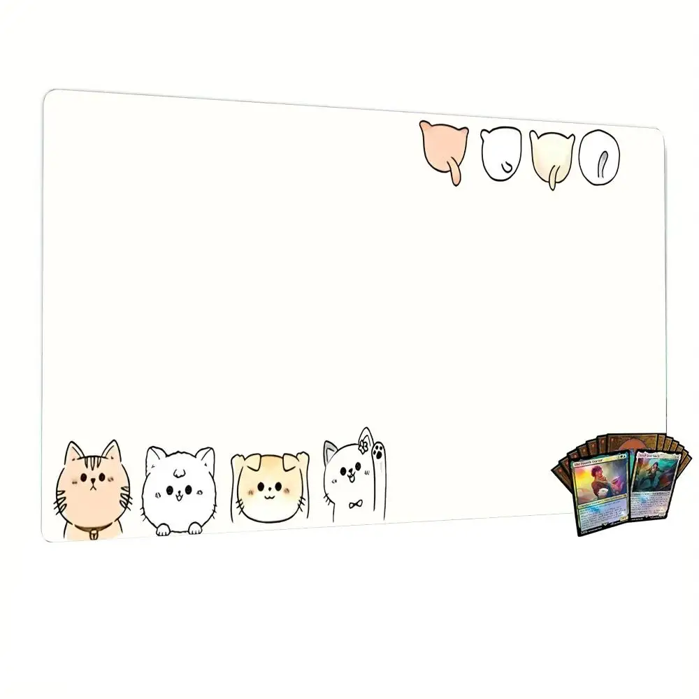 Cute Cartoon Cat Head Magic Party Game Mat Durable Rubber for MTG&TCG ...