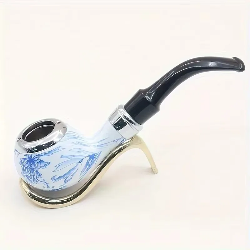 Portable Creative Blue-and-White Porcelain Style Tobacco Pipe Men's Smoking Pipe Filter Detachable Easy Cleaning tobacco pipe smoking pipe