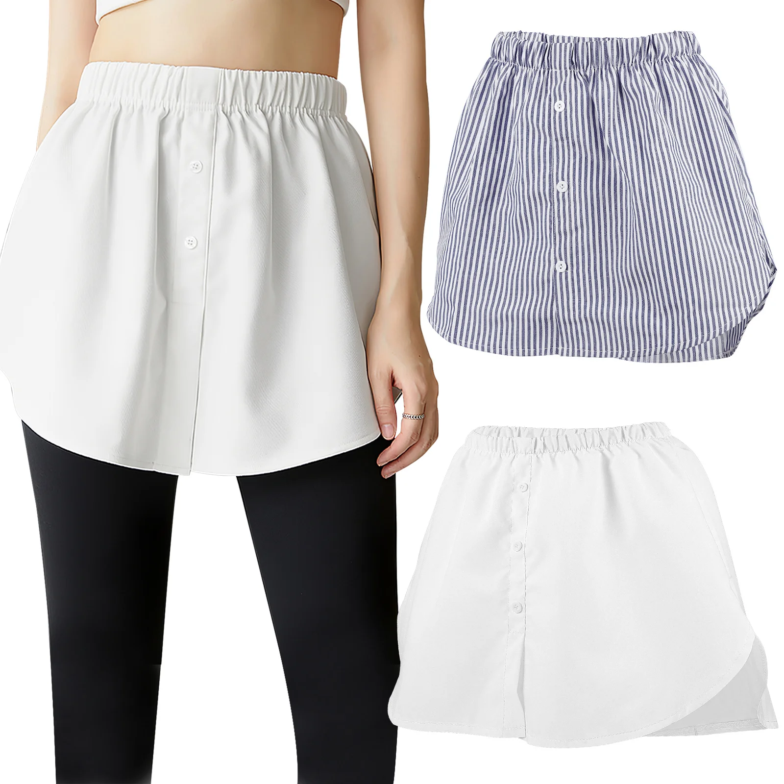 

2 Pcs Hem Layering Lower Sweep Skirt Half Length Skirts Girl Fake Mini Polyester (Polyester)