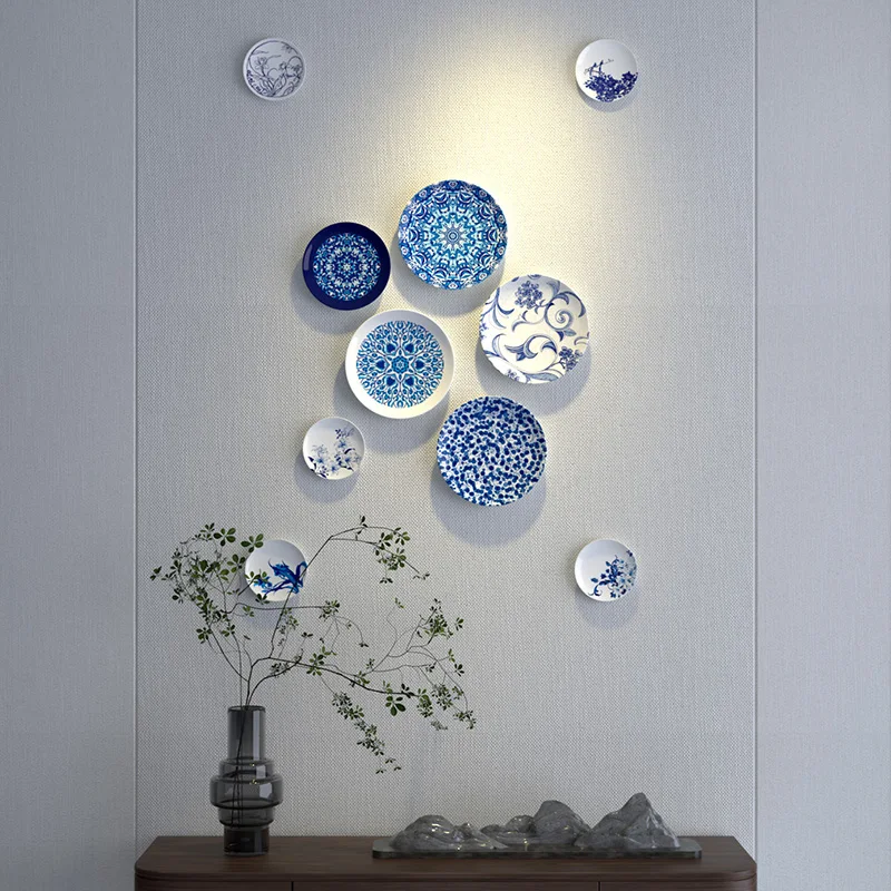 Chinese Blue and White Porcelain Ceramic Wall Decoration, Dining Room, Sofa Background, Wall Storage, Fashion Decoration 5