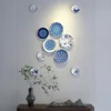 Chinese Blue and White Porcelain Ceramic Wall Decoration, Dining Room, Sofa Background, Wall Storage, Fashion Decoration 5