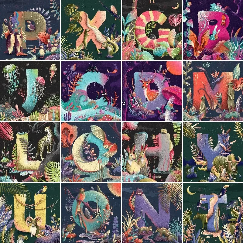 

DIY Diamond Painting New Colorful Letters Rhinestones Diamond Embroidery Sale Cartoon Animals Alphabet Mosaic Home Craft Kit