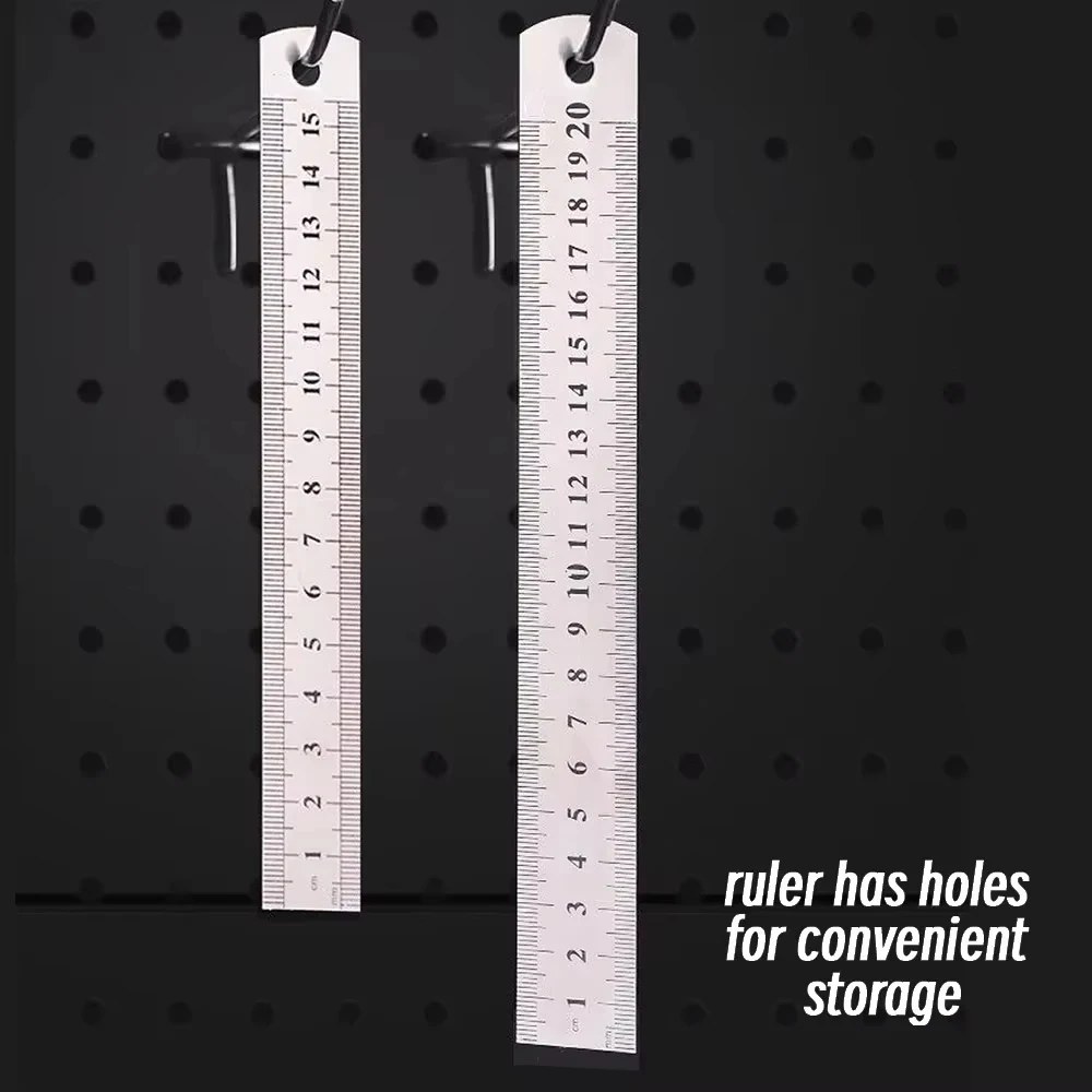 Stainless Steel Ruler 10P 15-30cm Double Sided Measuring Tool