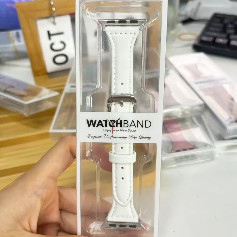 Elegant Slim Leather Strap for Smartwatch - Premium Bracelet Replacement Band