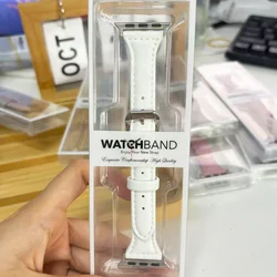 Elegant Slim Leather Strap for Smartwatch - Premium Bracelet Replacement Band (White 18)