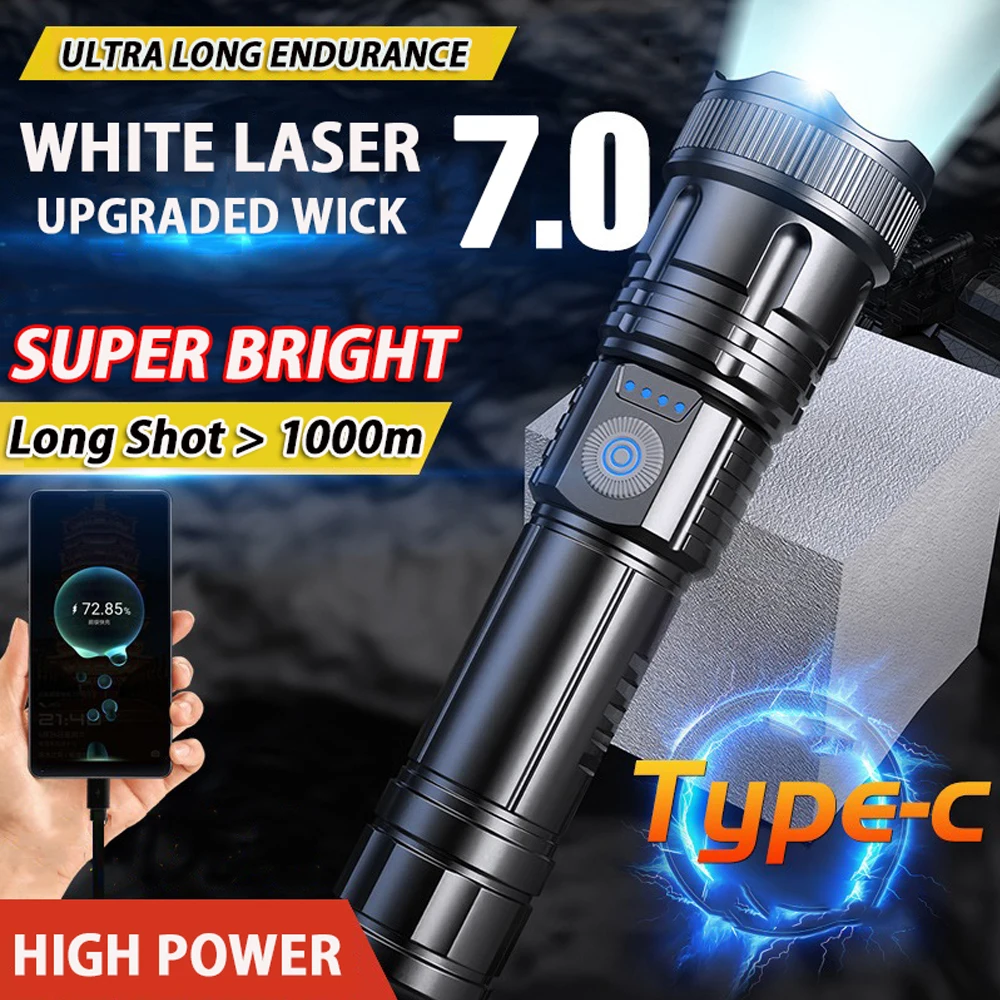 

High Power Led Flashlight USB Rechargeable Tactical Flashlights Super Bright & Long shot Torch Hand Lantern For Outdoor