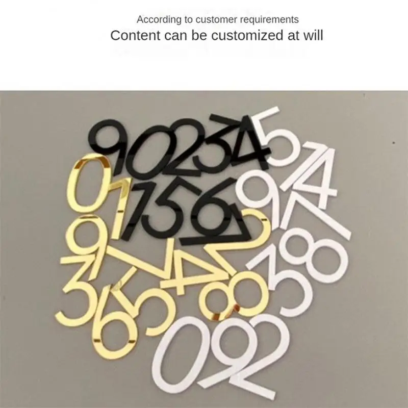 3D Self Adhesive Modern Door Number 0-9 Plaque House Number Door Plate Number Hotel Door Mailbox Address Digits Sticker Sign