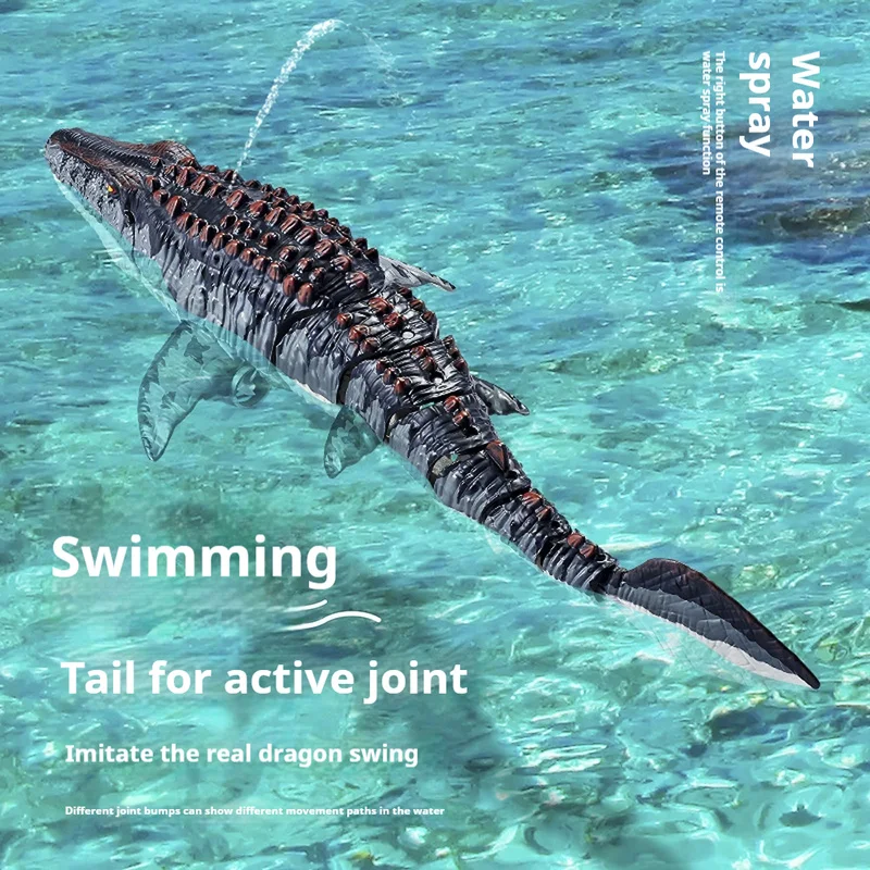 2024 New 2.4G Wireless Charging Remote Control Simulation Dinosaur Water Spray Swinging Canglong Boy and Children's Water Toy 2