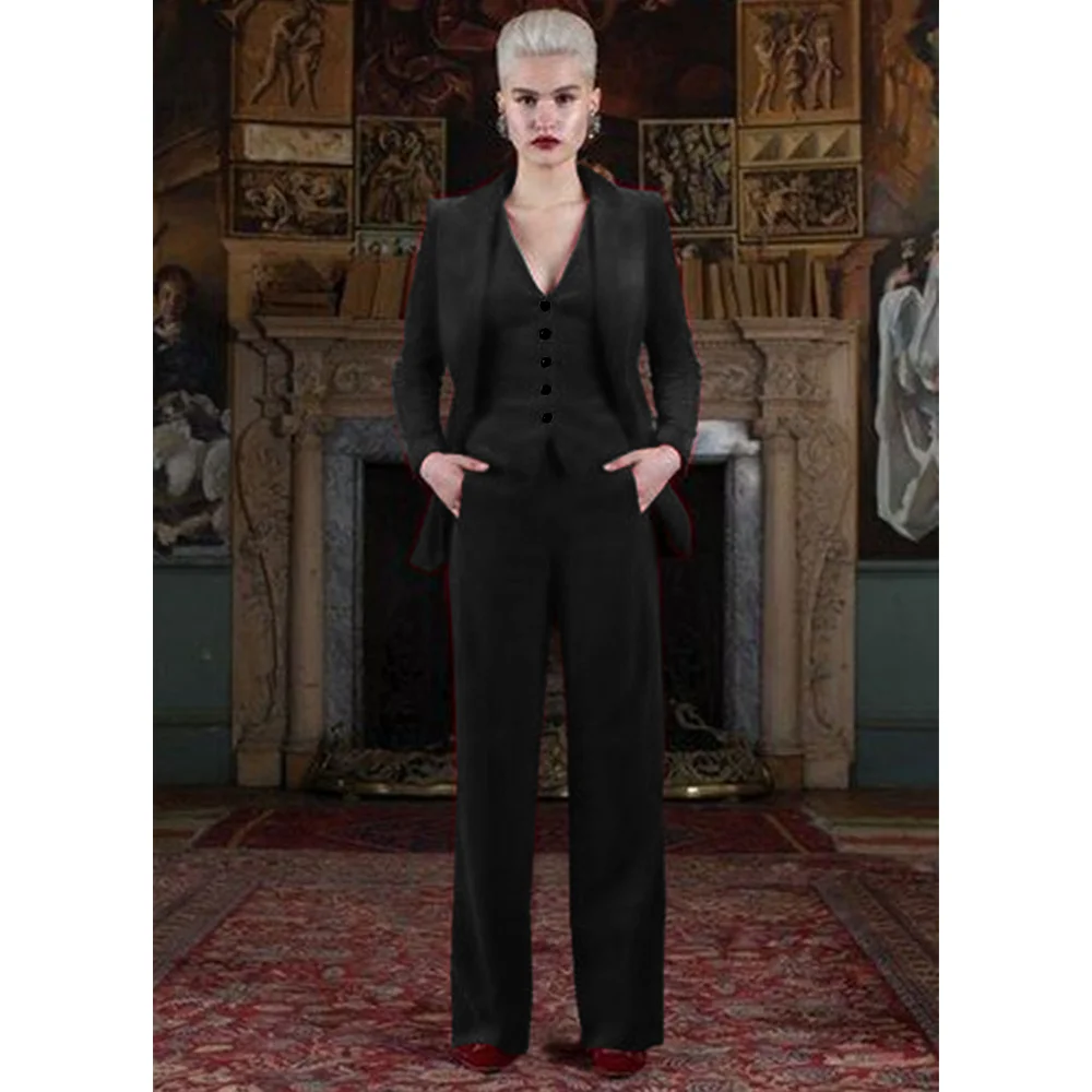 Women's Three Piece Suit Velvet Single Breasted Elegant Women's Pants Suits Female Suits Set Formal New in Matching Groups Sets 4