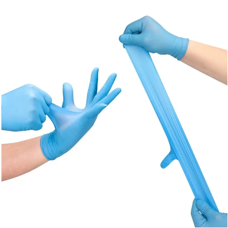 Gants jetables en Latex Nitrile pour enfants, 100/20 pièces, en caoutchouc  bleu, épais, pour l'école, le nettoyage à domicile - AliExpress