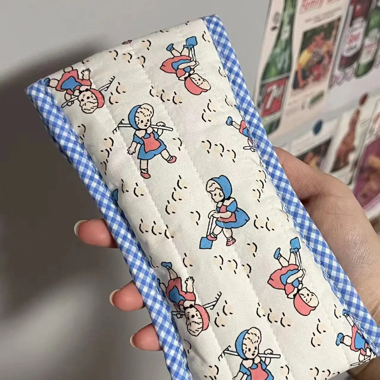 

Retro Cute Pastoral Style Floral Soft Cotton Simple Pencil Case Kawaii Girl Student Stationery School Supplies Back To School