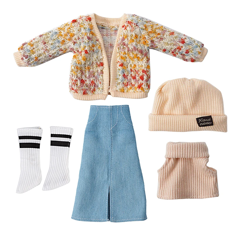 Cute Sweater Set 1/6 Bjd Doll Clothes Accessories Female and Male Doll Suit Skirt 30cm Doll Kids Girls Toy Gift