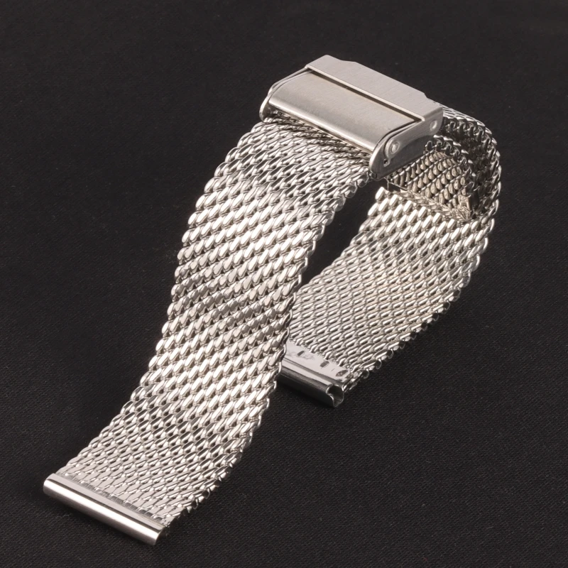 Elegant Milanese Stainless Steel Mesh Watch Band with Adjustable Widths