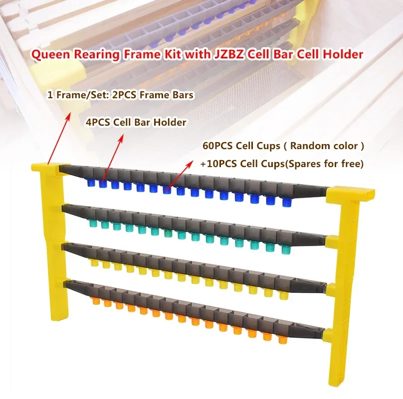 Beekeeping Plastic Bee Queen Rearing Frame Kit with JZBZ Cell Bar Cell Holder Cups No-Graft Breeding Apiculture Tools beekeeping tools beekeeping accessories