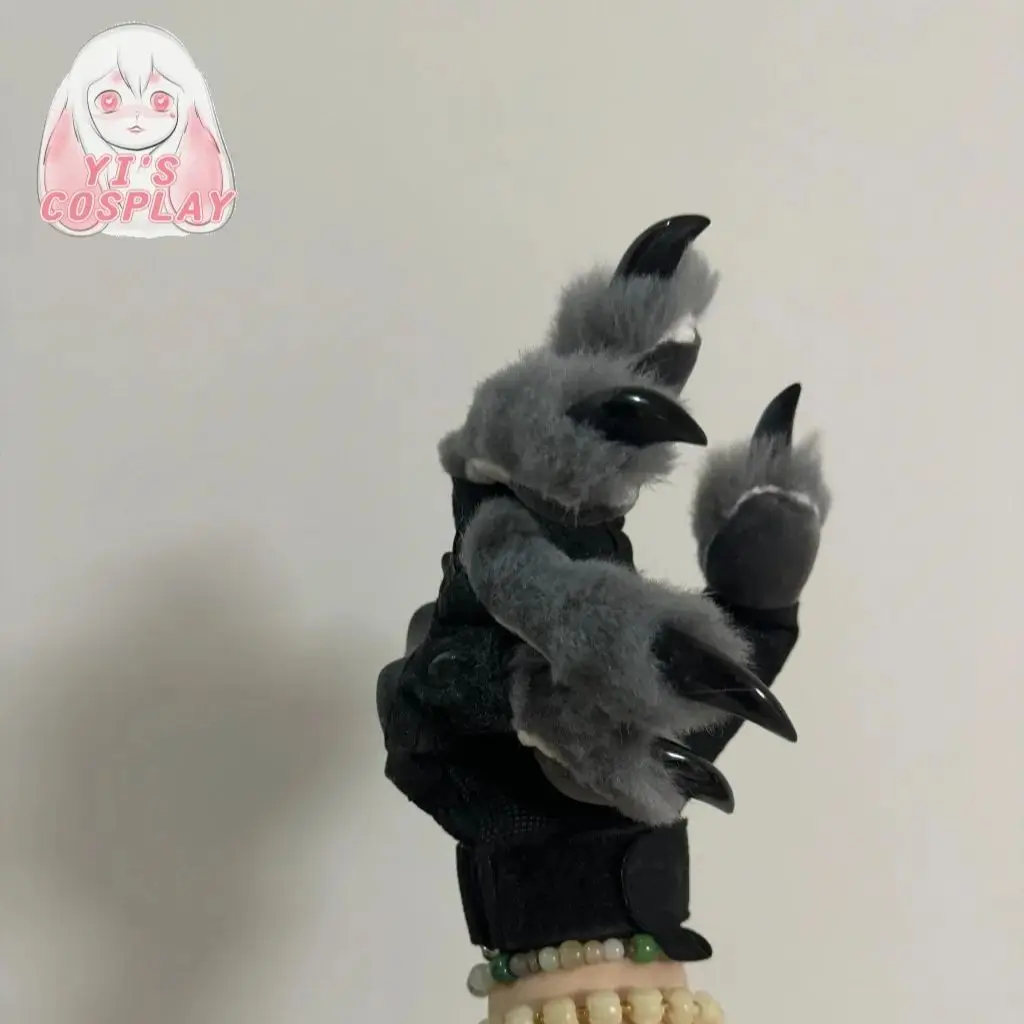 Furry Five Fingers Paws Gloves Costum With Nail Animal Cat Wolf Dog Fox Long Sleeve Gloves Kigurumi Kemono Fursuit Handmade