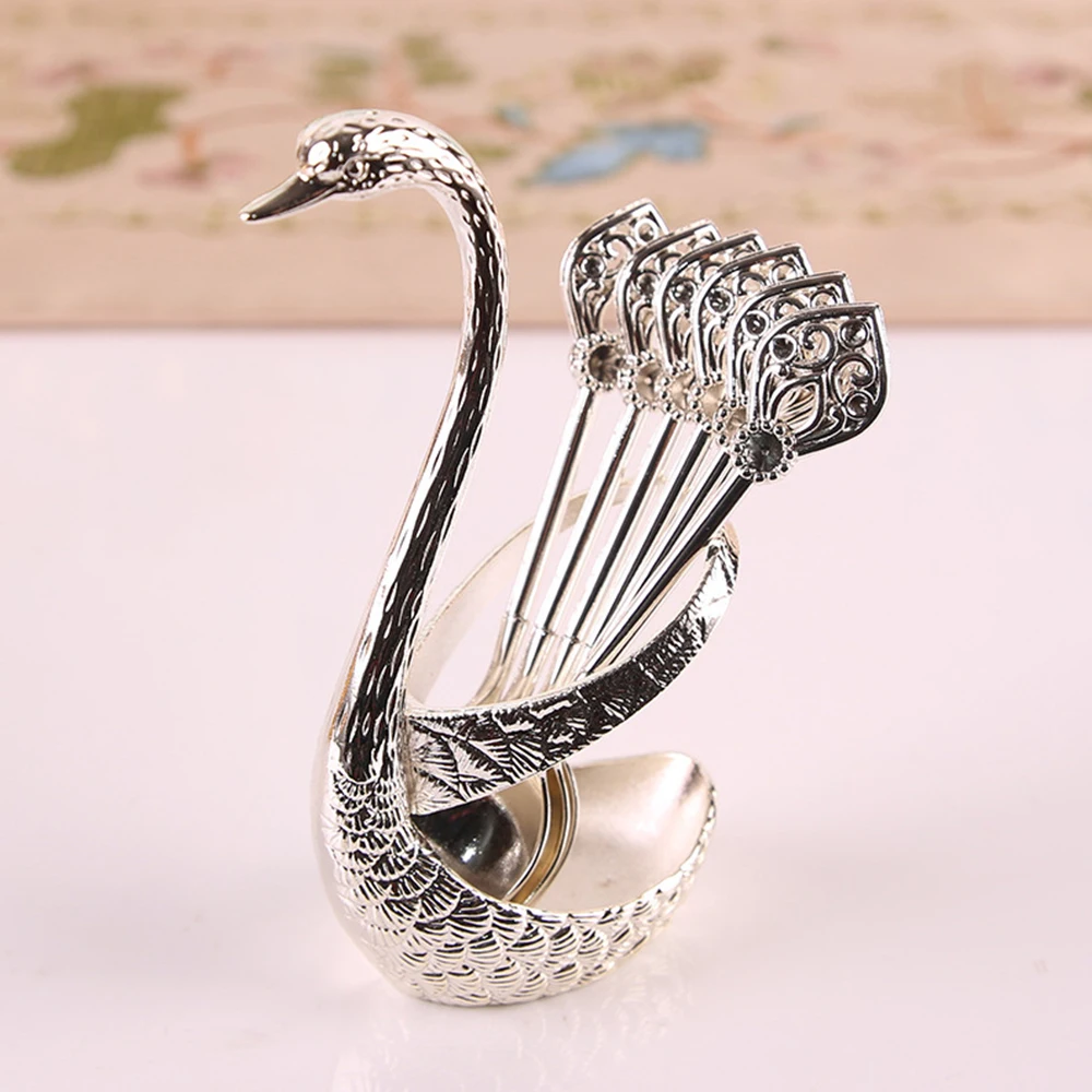 stainless steel swan dinnerware