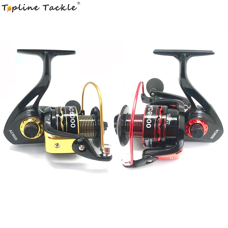 

Topline Tackle 3+1BB Spinning Reel Sea 1000-6000 Series Metal Fishing Carp with 5.5:1 High Speed Saltwater Fishing Reel Wheels