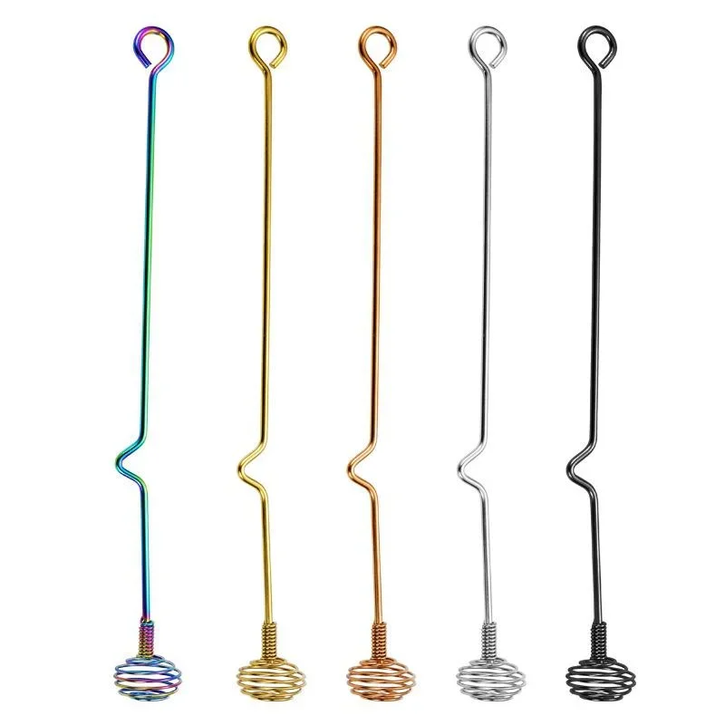 Creative Bar Bartender Artifact Stainless Steel Stirring Rod Long Handle Milk Tea Coffee Cocktail Honey Stirrer