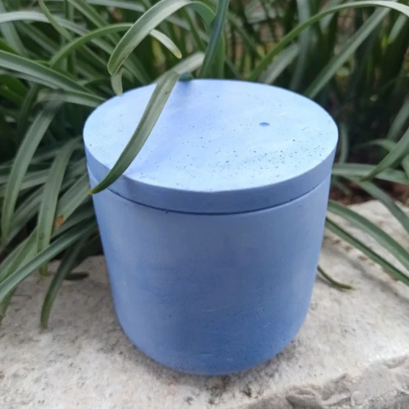 Concrete Flowerpot Mold DIY Candle Cup Silicone Molds Storage Boxes with Lids Molds Jars Bottles Gypsum Concrete Mold