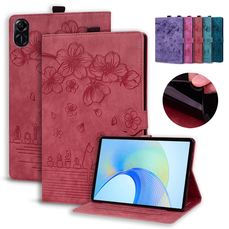 Embossed PU Leather Stand Wallet Tablet Cover in Elegant Design