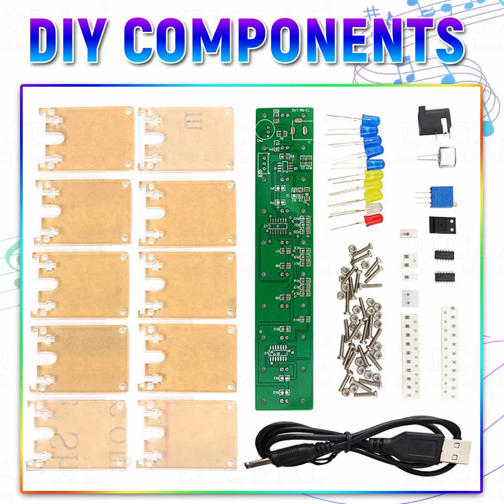 Kit LED A Colonna Sonora Da Saldare – LM358 LM339, Display Audio Con Luci Che Ballano A Ritmo Di Musica