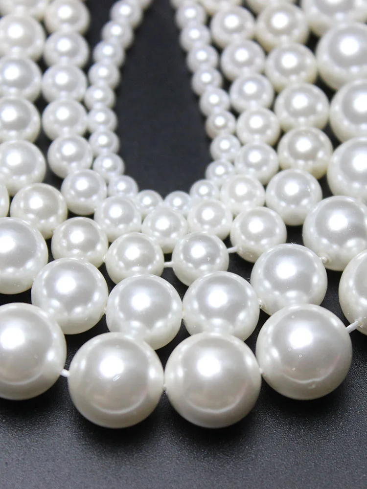 Natural White A+ Shell Pearl Loose Round Spacer Beads For Jewelry Making DIY Bracelet Necklace Accessories 15'' 6/8/10/12mm