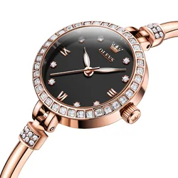 OLEVS Top Luxury Brand Women Watch Quartz Lady Waterproof Wristwatch Beautiful Small Watch Chain Female Clock reloj para mujer