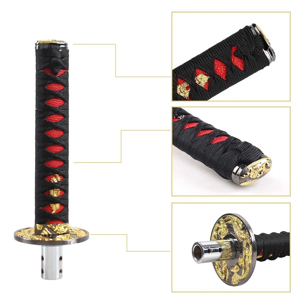 Universal JDM Samurai Sword Shift Knob 100mm 150mm 200mm Katana Samurai Knife Gear Shift Knob with Adapters SK-1019