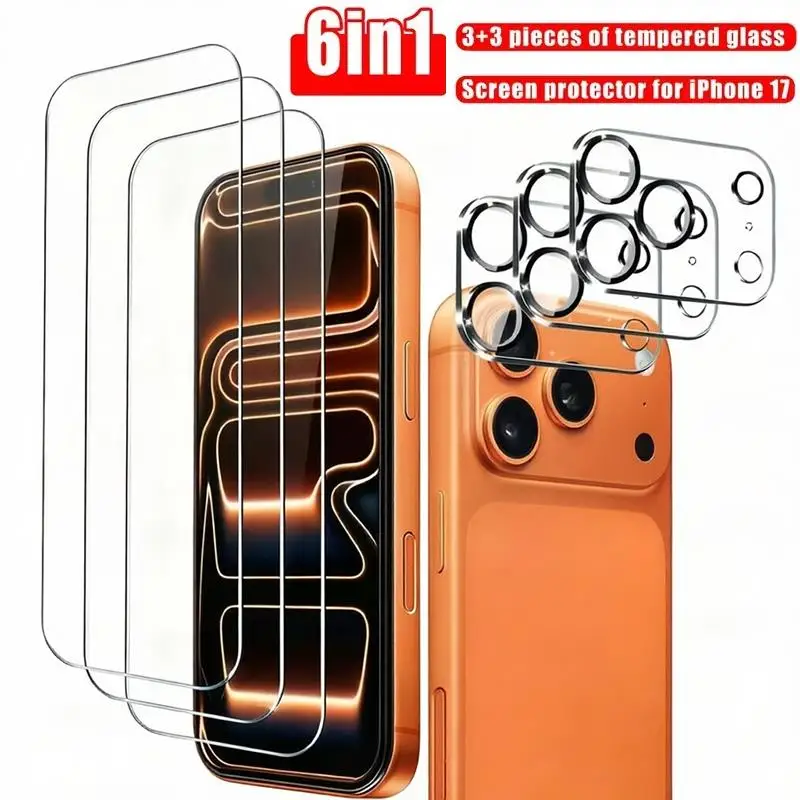 Universal 6-in-1 HD Tempered Glass Screen and Camera Protector Set