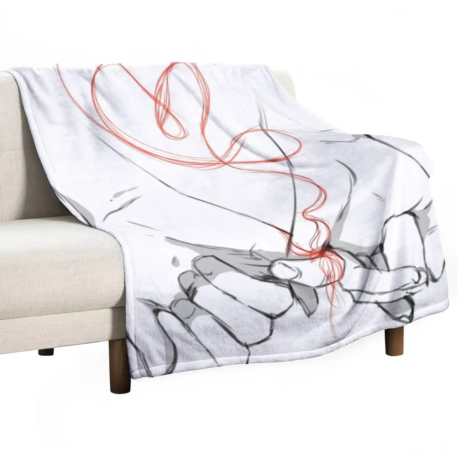 

Soulmate: Red String of Fate Throw Blanket bed plaid Retros Nap Blankets
