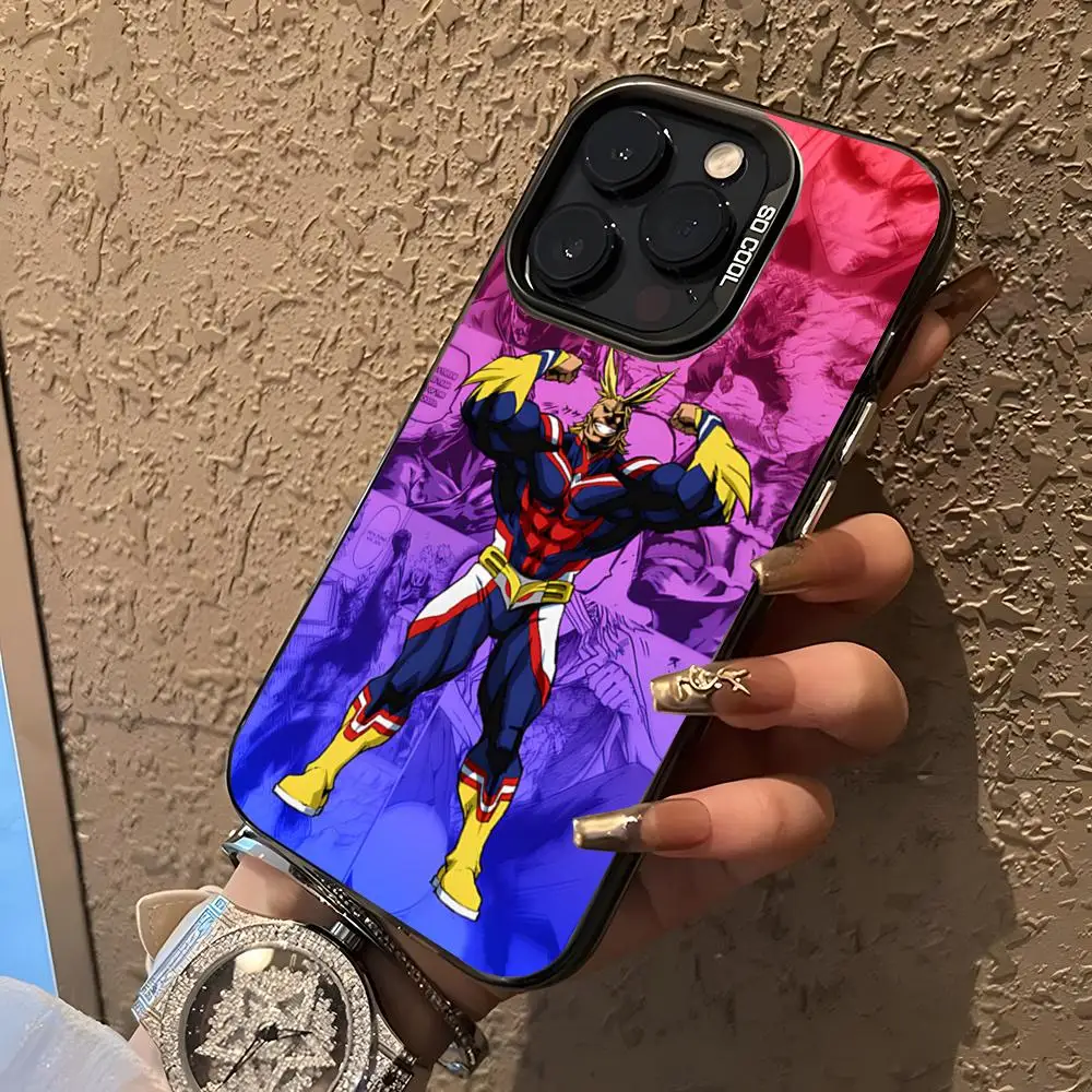 Anime Academia All Might Colorful Silver Phone Case Cover