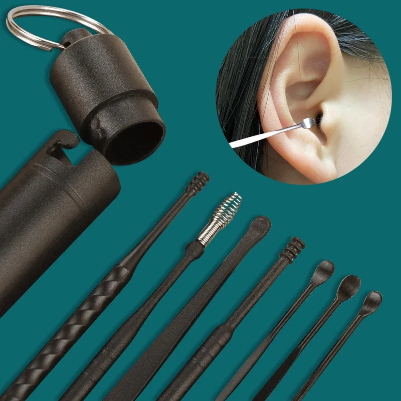 7Pcs Stainless Steel Earpick Ear Cleaner Spoon Ear Care Cleaning Tool Ear Wax Removal Kit Ear Wax Remover Ear Wax Removal Tool
