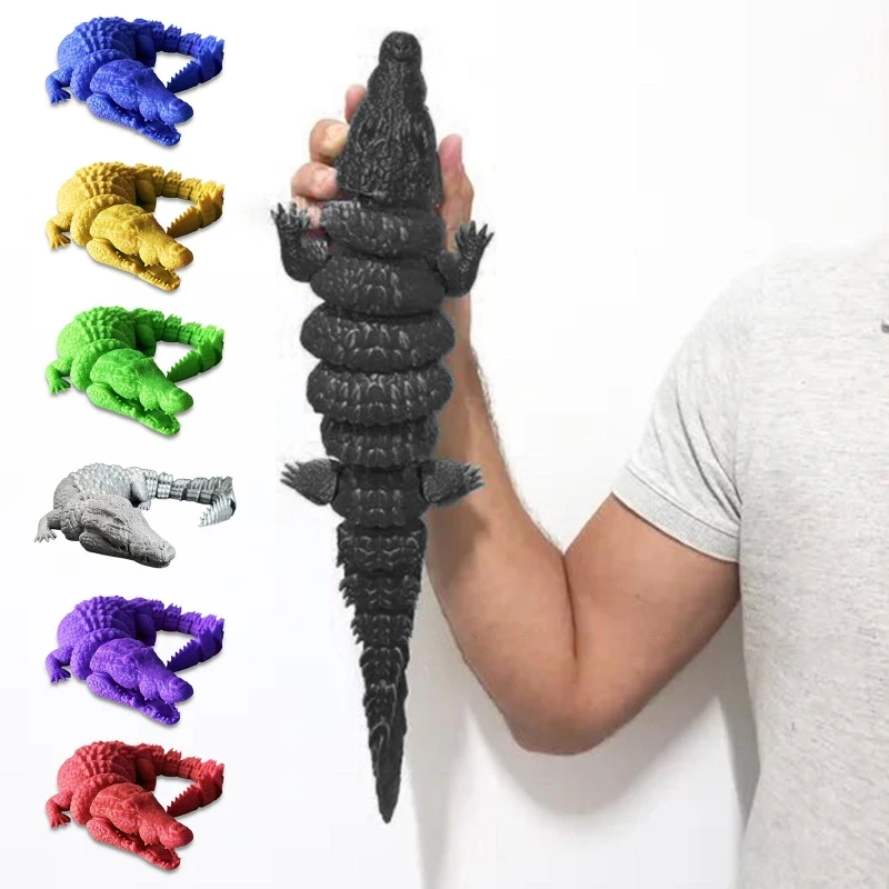

3D Printed Jointed Crocodiles Kids Toy Adjustable Joints Animal Figurine
