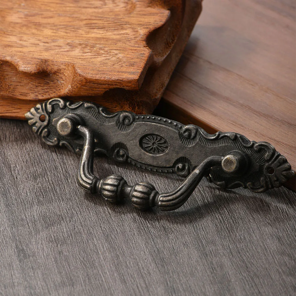 Retro European Door Handles Zinc Alloy Cabinet Handle Antique Furniture Wardrobe Drawer Knobs Cupboard Furniture Hardware