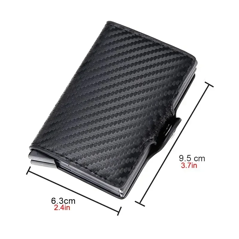 Wallet Card Holder Credit Card Holder DIENQI-Carbon Fiber Anti Rfid Credit Card Holder Double Cardholder Case Wallet Metal Business Bank Creditcard Minimalist Wallet