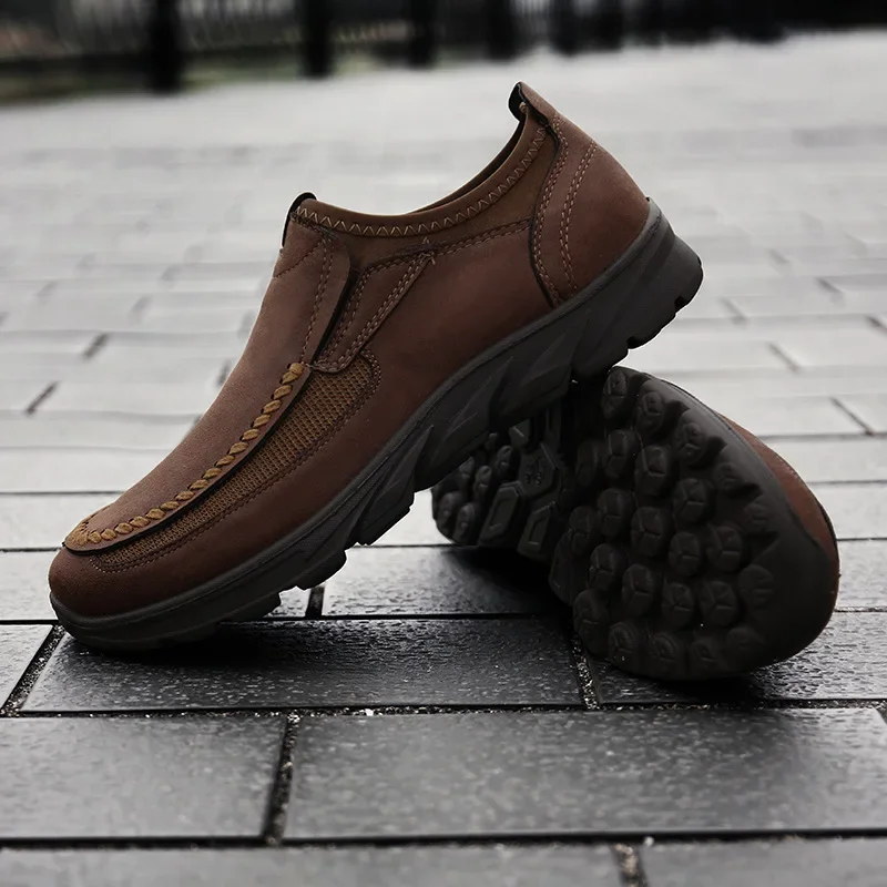 Men's Business Casual Outdoor Single Shoes Breathable Rubber Sole Footwear