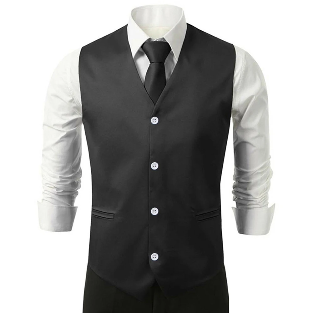 Tops Mens Vest Office Outdoor Polyester Slim Fit Soft Waistcoat Wedding Suit Appointments Business Comfortable