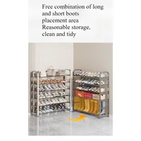 Thickened stainless steel shoe rack, family corridor, student dormitory, rental room, shoe cabinet 6