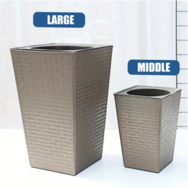 Plastic Brick Pattern Flowerpot Creative Shape Garden Flower Pot for Garden Courtyard Indoor Large Flower Pot Garden Supplies 3