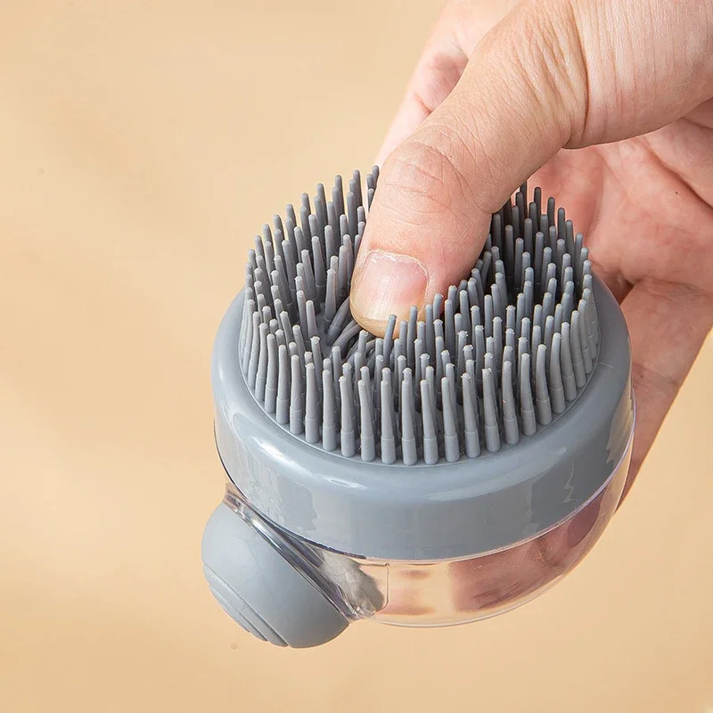 Pet Bath Brush with Soap Dispenser for Dogs And Cats Press Rub Massage Comb Short Long-Haired Dog Cat Bath Brush